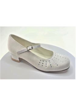 First Communion Shoe with diamante and small heel