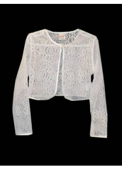 Cotton Lace Bolero with Satin Trim Ideal For First Holy Communion