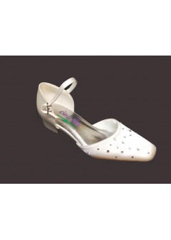 White Mid Heal Shoes Ideal For First Communion