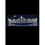 Silver Tiara with Cross Detail and Cross Necklace Ideal For Holy Communion