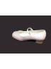 Flower detail Satin Shoe with small heal and strap for the special Girl on ...