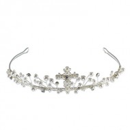 Pearl Tiara with Cross to Add That Special Sparkle to the First Communion Dress