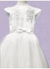 First Communion Dress with capped sleeve:...