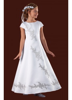 Beautiful Design on the front and back of Full Holy Communion Dress: 