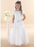 Apron Style With Short Sleeves Holy Communion Dress:...