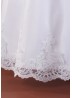 Sleeveless Satin First Communion Dress with Lace Hem and Waist :...