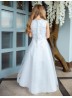 Satin & Tulle A Line First Holy Communion Dress with Flowers:...
