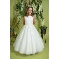 First Holy Communion Dress with tiny spots of sparkle dotted all around