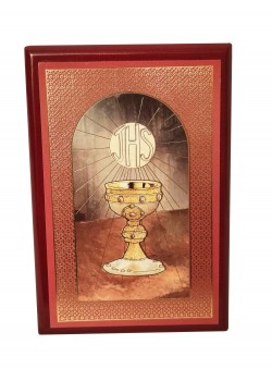Holy Communion Wooden Plaque with Chalice Motif Gift