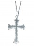 Sterling Silver Necklace with Beautiful Plain Cross...