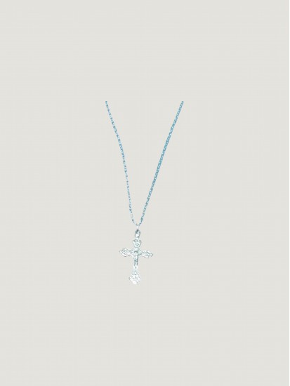 Sterling Silver Necklace with Beautiful Plain Cross...
