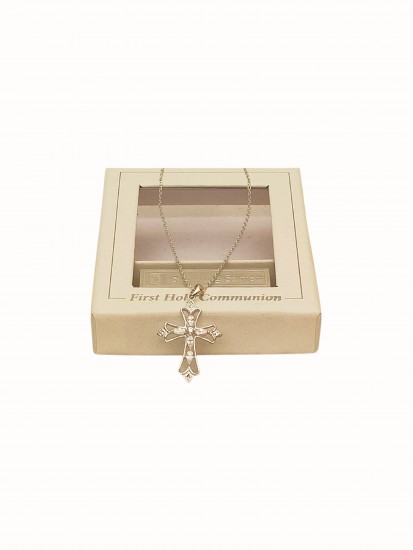 Sterling Silver Necklace with Beautiful Decorative Cross...