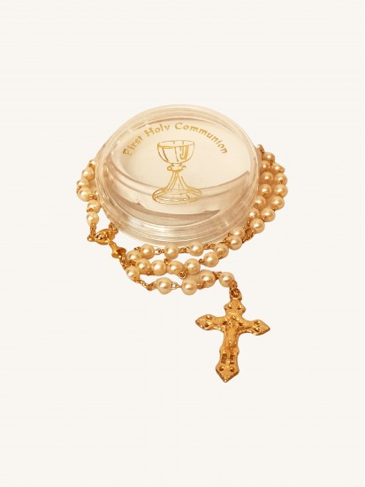White Rosary with Gold links...