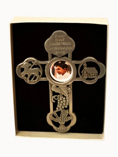 Pewter Cross with Communion motif...