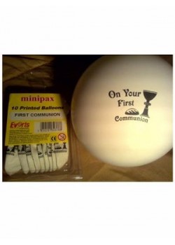 10x 8 inch White First Holy Communion Balloons
